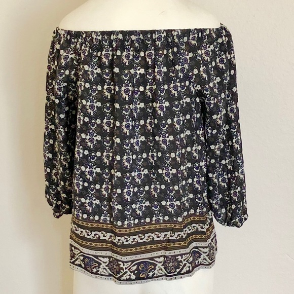 Madewell Silk Gardenhouse Off the Shoulder Top - Picture 4 of 6